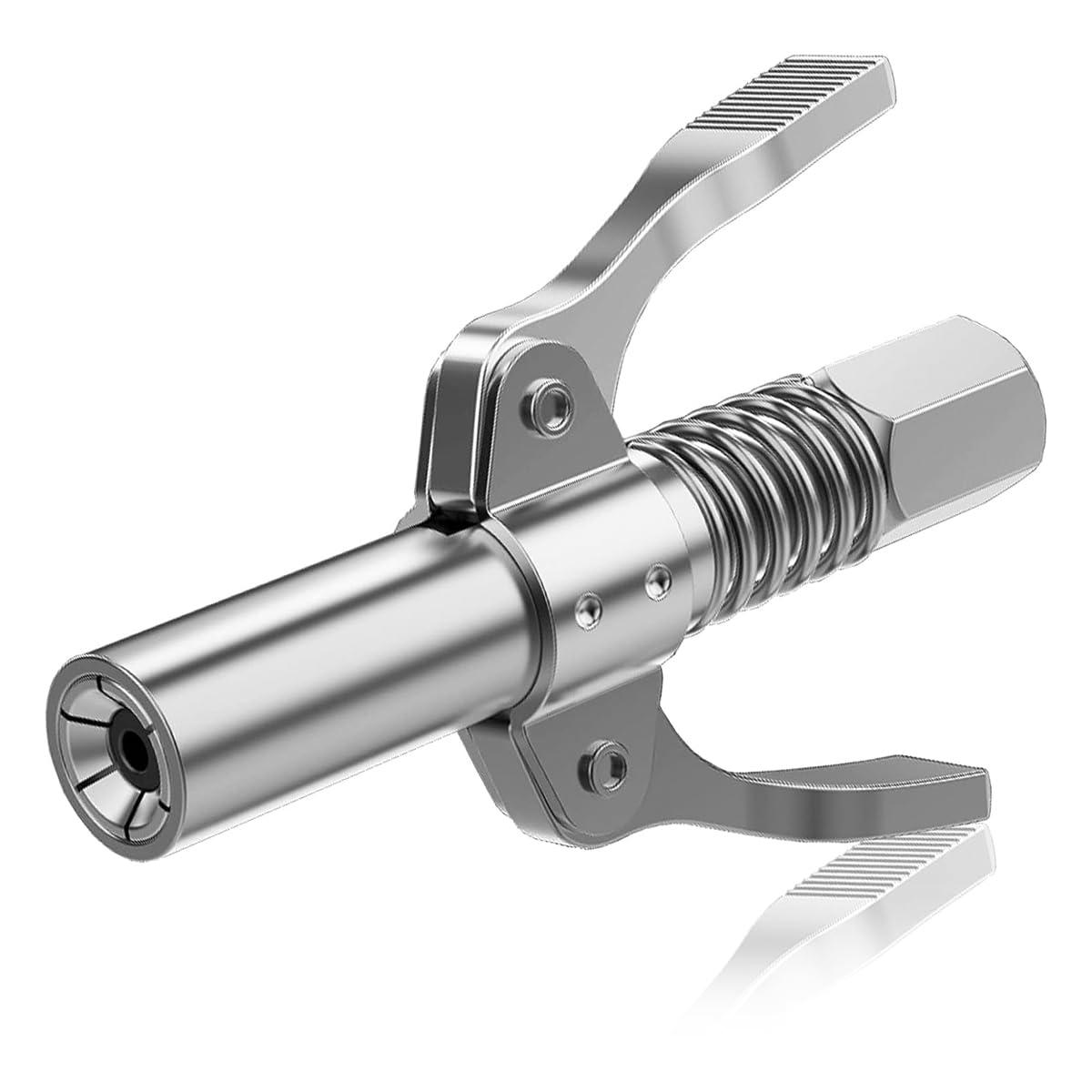 STHIRA Grease Gun Coupler, 6 Jaws Metal Dual Handle Grease Coupler Secure Locking Zerk Fittings Coupler 10000 PSI Quick Release Metal Grease Gun Coupler for All Grease Gun 1/8 STHIRA Grease Gun Coupler, 6 Jaws Metal Dual Handle Grease Coupler Secure Locking Zerk Fittings Coupler 10000 PSI Quick Release Metal Grease Gun Coupler for All Grease Gun 1/8